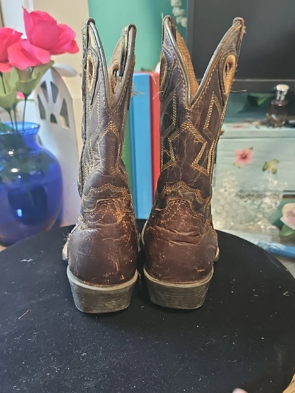 Ariat Dark Brown Kids Western Pull-On Boots Size 2 Toddler